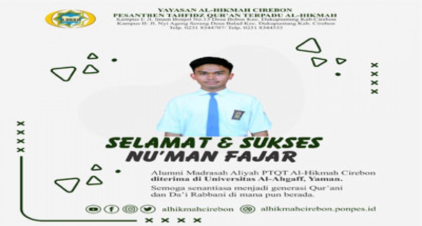 Selamat dan Sukses Nu’man Fajar